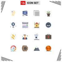 Set of 16 Vector Flat Colors on Grid for things iot roza internet user Editable Pack of Creative Vector Design Elements