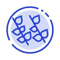 Ecology Leaf Nature Spring Blue Dotted Line Line Icon vector
