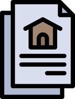 archivo documento casa color plano icono vector icono banner plantilla