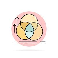 balance circle alignment measurement geometry Flat Color Icon Vector