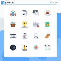 16 Universal Flat Colors Set for Web and Mobile Applications monitor desk chat computer cutting Editable Pack of Creative Vector Design Elements