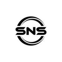SNS letter logo design in illustration. Vector logo, calligraphy designs for logo, Poster, Invitation, etc.