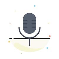 Mic Microphone Sound Show Abstract Flat Color Icon Template vector