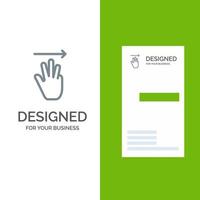 Hand Hand Cursor Up Right Grey Logo Design and Business Card Template vector