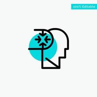 Mind Autism Disorder Head turquoise highlight circle point Vector icon