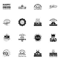 Happy fathers day 16 Black vintage retro type font Illustrator eps10 Editable Vector Design Elements