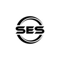 SES letter logo design in illustration. Vector logo, calligraphy designs for logo, Poster, Invitation, etc.
