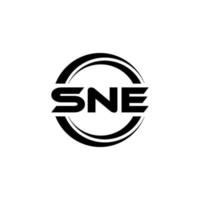 SNE letter logo design in illustration. Vector logo, calligraphy designs for logo, Poster, Invitation, etc.