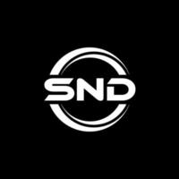 SND letter logo design in illustration. Vector logo, calligraphy designs for logo, Poster, Invitation, etc.