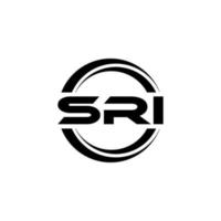 SRI letter logo design in illustration. Vector logo, calligraphy designs for logo, Poster, Invitation, etc.