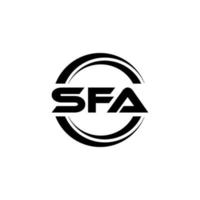 SFA letter logo design in illustration. Vector logo, calligraphy designs for logo, Poster, Invitation, etc.