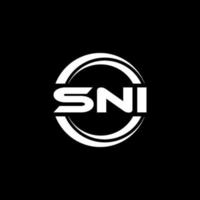 SNI letter logo design in illustration. Vector logo, calligraphy designs for logo, Poster, Invitation, etc.