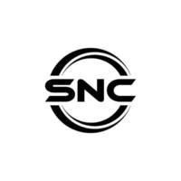 SNC letter logo design in illustration. Vector logo, calligraphy designs for logo, Poster, Invitation, etc.