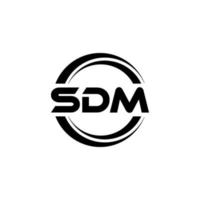 SDM letter logo design in illustration. Vector logo, calligraphy designs for logo, Poster, Invitation, etc.