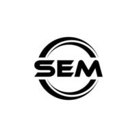 SEM letter logo design in illustration. Vector logo, calligraphy designs for logo, Poster, Invitation, etc.