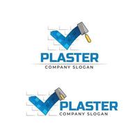 Plastering finishing company logo design vector