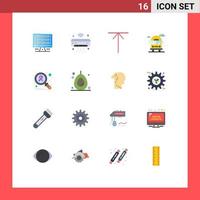 Modern Set of 16 Flat Colors Pictograph of infection van wifi bus city Editable Pack of Creative Vector Design Elements