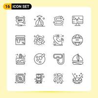 16 Creative Icons for Modern website design and responsive mobile apps 16 Outline Symbols Signs on White Background 16 Icon Pack vector