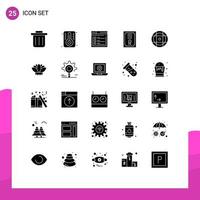 Pictogram Set of 25 Simple Solid Glyphs of chinese flower text sport ball Editable Vector Design Elements