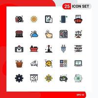 25 User Interface Filled line Flat Color Pack of modern Signs and Symbols of filled pill mobile medical antivirus Editable Vector Design Elements