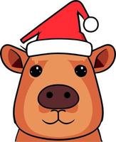 Cute Holiday Capybara Illustration vector