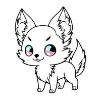 Cute Chibi White Fox vector