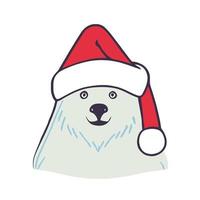 feliz oso polar festivo vector