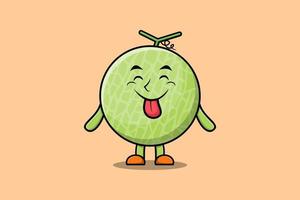 personaje de dibujos animados de melón con expresión llamativa vector