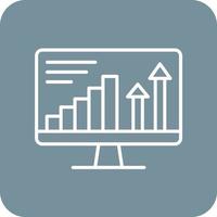 Website Statistics Line Round Corner Background Icons vector