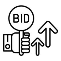 Dynamic Auction Line Icon vector