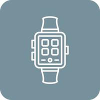 Smartwatch Line Round Corner Background Icons vector