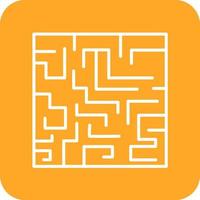 Maze Challenge Line Round Corner Background Icons vector