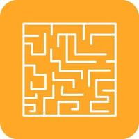 Maze Challenge Line Round Corner Background Icons vector