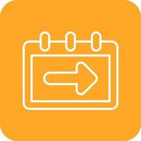 Next Week Line Round Corner Background Icons vector