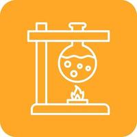 Bunsen Burner Line Round Corner Background Icons vector