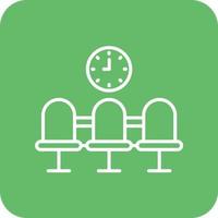 Waiting Room Line Round Corner Background Icons vector