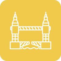 Tower Bridge Line Round Corner Background Icons vector