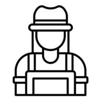 Farmer Female Line Icon vector