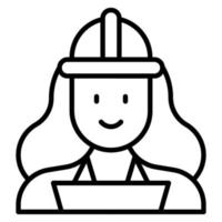 Qa Engineer Female Line Icon vector