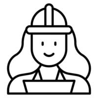 Qa Engineer Female Line Icon vector
