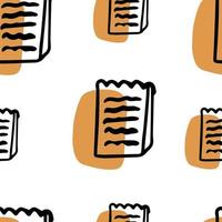 Seamless pattern Doodle small notepad hand drawn vector