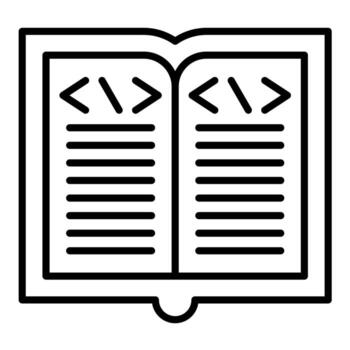 aprender a codificar icono de línea vector