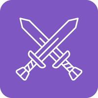 Swords Line Round Corner Background Icons vector
