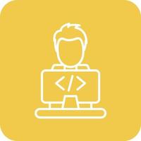 Programmer Line Round Corner Background Icons vector