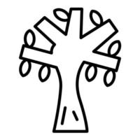 icono de línea de rama de árbol vector