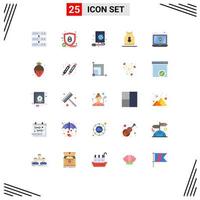 Universal Icon Symbols Group of 25 Modern Flat Colors of lock encryption web garments sport Editable Vector Design Elements