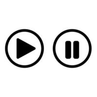 Play and pause button icon. vector