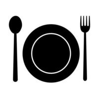 Plate spoon and fork icon vector. vector