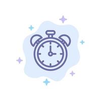 Alarm Clock Education Time Blue Icon on Abstract Cloud Background vector