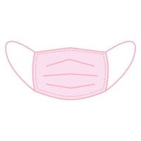 Pink mouth guard protect mask icon on white background. vector